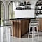Armen Living Madrid 30" Bar Height Swivel Gray Faux Leather and Brushed Stainless Steel Bar Stool LCMABABSGR30 - alternate 1